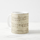 インクで手書きパーチメントの楽譜 コーヒーマグカップ (正面左)