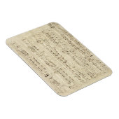 インクで手書きパーチメントの楽譜 マグネット (右側)