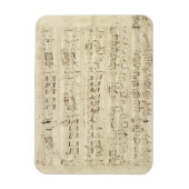 インクで手書きパーチメントの楽譜 マグネット (縦)