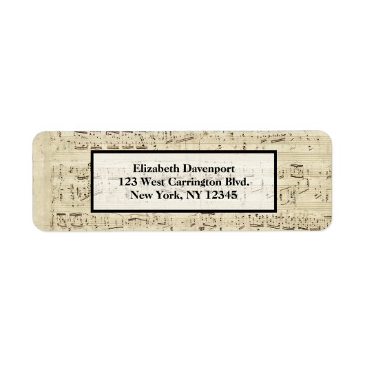 インクで手書きパーチメントの楽譜 ラベル (正面)