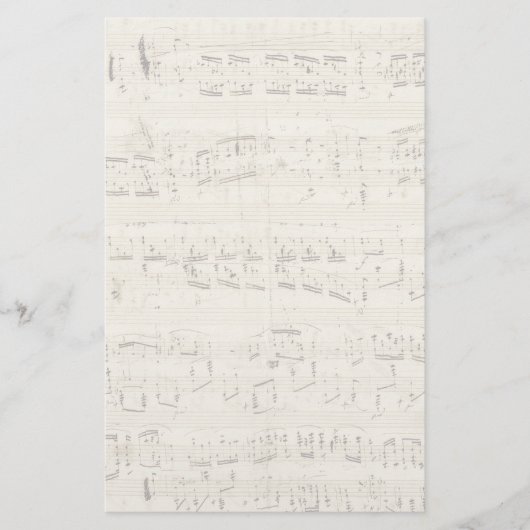 インクで手書きパーチメントの楽譜 便箋 (正面)