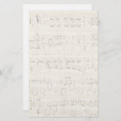 インクで手書きパーチメントの楽譜 便箋 (正面/裏面)