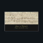 インクで手書きパーチメントの楽譜 名刺<br><div class="desc">古いヴィンテージシートの音楽は、ノートとアンティークベージュのパーチメントに黒インクで手書き。昔の思い出、インクで音楽が手書きされた時。その側に書かれた記法や与え落書きは個人的なtouchだ。</div>