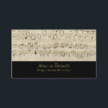 インクで手書きパーチメントの楽譜 名刺<br><div class="desc">古いヴィンテージシートの音楽は、ノートとアンティークベージュのパーチメントに黒インクで手書き。昔の思い出、インクで音楽が手書きされた時。その側に書かれた記法や与え落書きは個人的なtouchだ。</div>