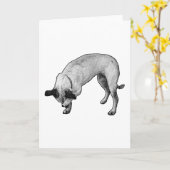 インクで描かれたテリア　こんにちは カード (黄色い花)