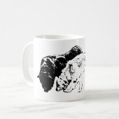 インクで描かれた優しい仲間たち コーヒーマグカップ (正面左)
