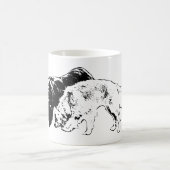 インクで描かれた優しい仲間たち コーヒーマグカップ (中央)