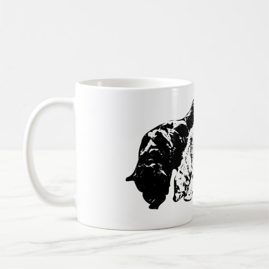 インクで描かれた優しい仲間たち コーヒーマグカップ (左)