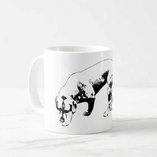 インクで描かれた秋のスカウト コーヒーマグカップ (正面左)