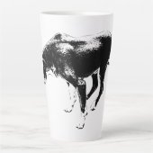 インクで描かれた秋の守護者 カフェラテマグ (正面)