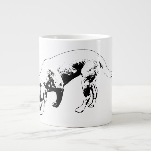 インクで描かれた秋の探偵 ジャンボコーヒーマグカップ (正面)