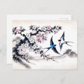 インクで空を舞うツバメ中国の|過去記事 ポストカード (正面/裏面)