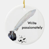 インクとクイルのクリスマス装飾 セラミックオーナメント (裏面)