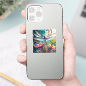 インクとペンの水色のビニールトンボ シール (スマートフォン)