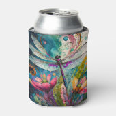 インクとペンの水色トンボクーラーボックス 缶クーラー (缶正面)