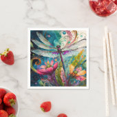 インクとペンの水色トンボ スタンダードカクテルナプキン (インサイチュ)