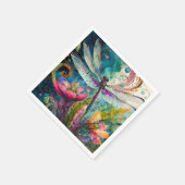 インクとペンの水色トンボ スタンダードカクテルナプキン (角)