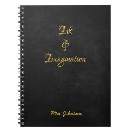 インクと想像力金ゴールドと黒 ノートブック