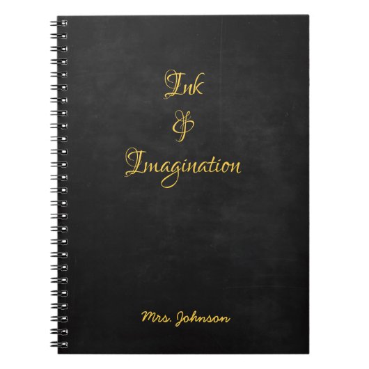 インクと想像力金ゴールドと黒 ノートブック (正面)