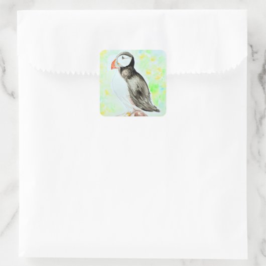 インクと水の色絵画の スクエアシール (バッグ)