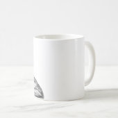 インクと水彩画の黒と白のシベリアンハスキー コーヒーマグカップ (正面右)