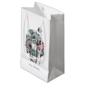 インクと水色のポピー類のドードル スモールペーパーバッグ (正面アングル)