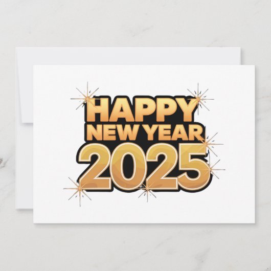 インクと金ゴールドの年: 2025年ホリデーカード シーズンカード (正面)