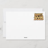 インクと金ゴールドの年: 2025年ホリデーカード シーズンカード (裏面)