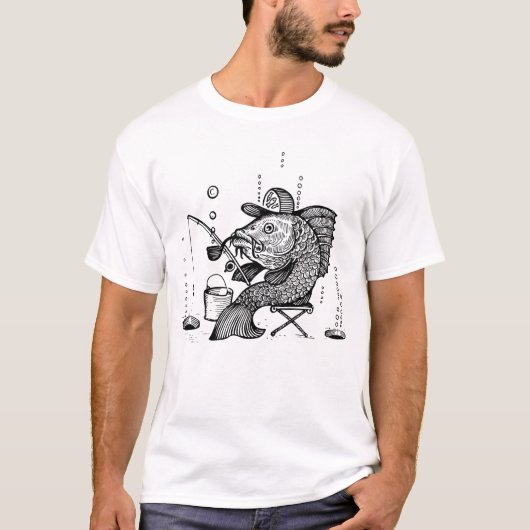 インクと鉛筆で描かれた一日のはじまり: 魚の物語 Tシャツ (正面)