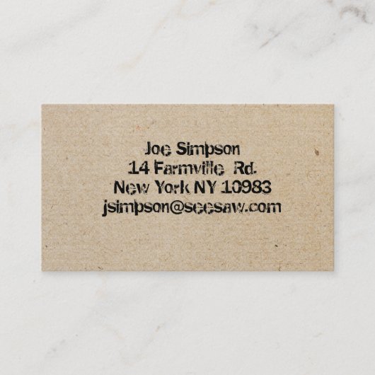 インクによって押される名刺 名刺 (正面)