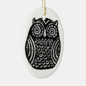 インクのようなフクロウのオーナメント。 ハロウィンのクリスマスのカスタム セラミックオーナメント (右)
