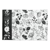 インクのような黒い花模様 枕カバー (裏面)