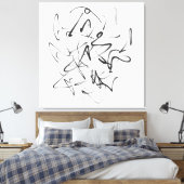 インクのカオス – 表現ライン抽象化 キャンバスプリント (インサイチュ (寝室))