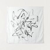 インクのカオス – 表現ライン抽象化 タペストリー (正面)