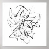 インクのカオス – 表現ライン抽象化 ポスター (正面)