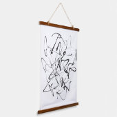 インクのカオス – 表現ライン抽象化 吊り下げ型タペストリー (傾斜あり)