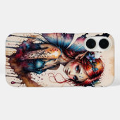 インクのスプラッシュウォーター色の小さな妖精の女の子のカバー Case-Mate iPhoneケース (裏面 (横))