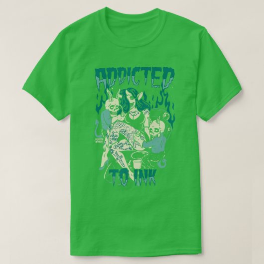インクの入れ墨のプレミアム不気味中毒のヴィンテージ Tシャツ (デザイン正面)