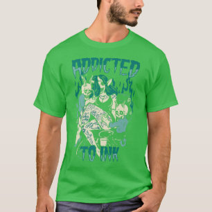 インクの入れ墨のプレミアム不気味中毒のヴィンテージ Tシャツ