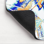 インクの排水なし、オレンジと青の汚れによる画像 マウスパッド (コーナー)