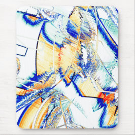 インクの排水なし、オレンジと青の汚れによる画像 マウスパッド