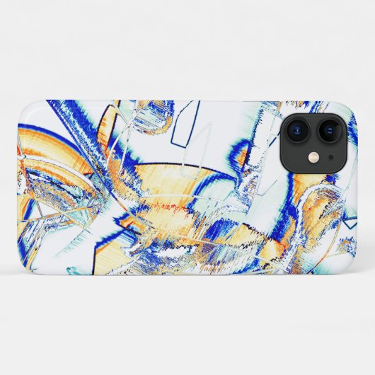 インクの排水なし、オレンジと青の汚れによる画像 Case-Mate iPhoneケース (裏面(横))