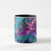 インクの水彩抽象宇宙色絵付け マグカップ (中央)