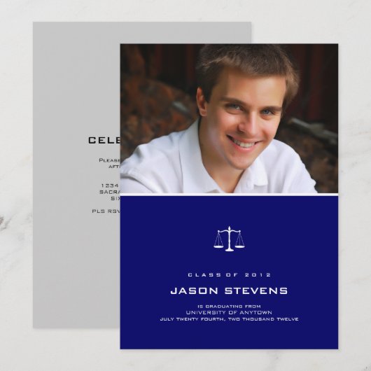 インクの法則卒業招待 招待状 (正面/裏面)