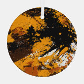 インクの爆発:カラフル抽象芸術の飛散 ガラスオーナメント (裏面)