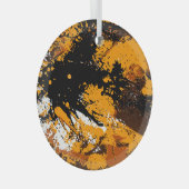 インクの爆発:カラフル抽象芸術の飛散 ガラスオーナメント (正面右)