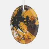 インクの爆発:カラフル抽象芸術の飛散 ガラスオーナメント (正面左)