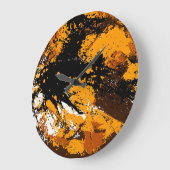 インクの爆発：カラフル抽象芸術の飛散 ラージ壁時計 (傾斜)