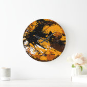 インクの爆発：カラフル抽象芸術の飛散 ラージ壁時計 (ホーム)