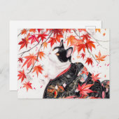 インクの紅葉に興味中国のある子 ポストカード (正面/裏面)